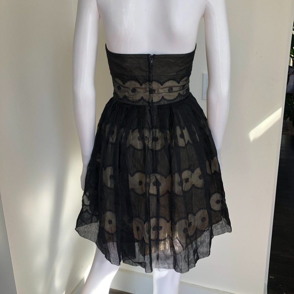 RED Valentino Silk Strapless Dress Black Sz 40, US 2 - Picture 12 of 16